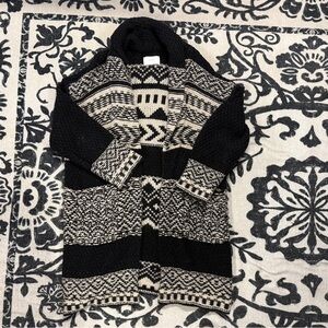 Lucky Brand Black and Cream Women's Cardigan